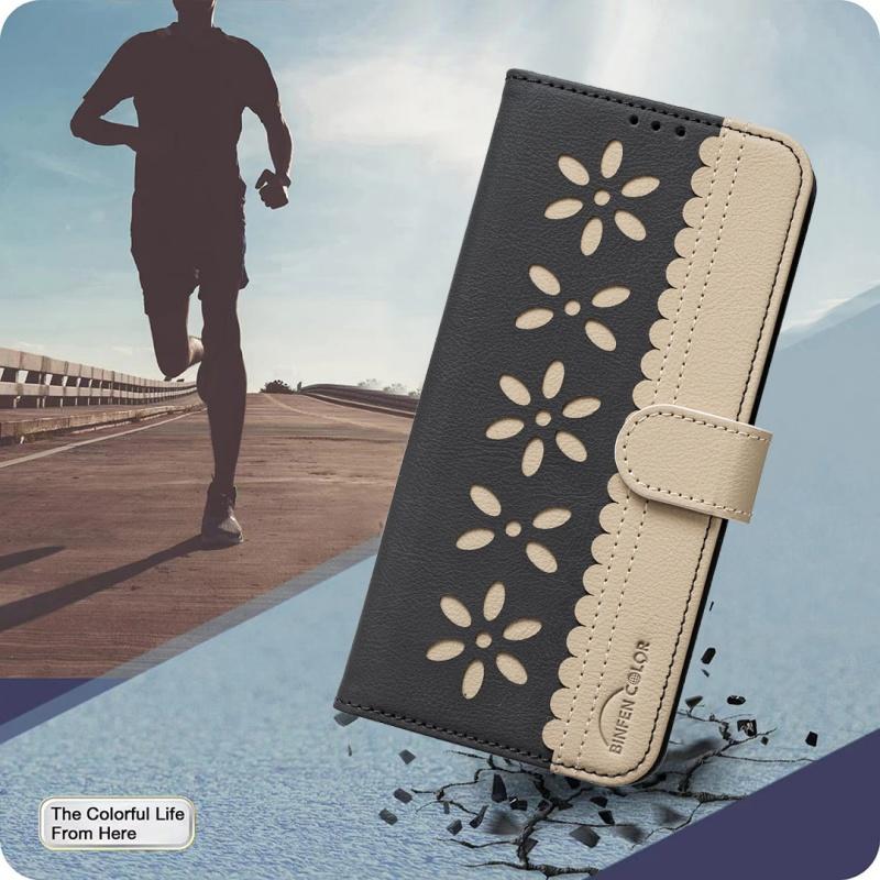 Bunte Blumen Geldbörse Kartenhalter Magnetische Lederhülle für iPhone 16E 16 15 Pro Max 14 Plus 13 12 11 XS XR X 8 7 Handyhülle
