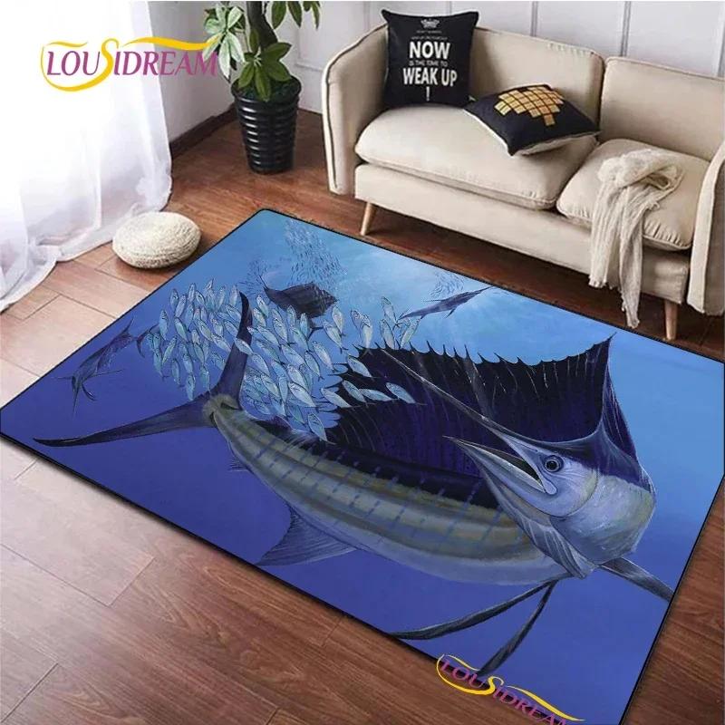 Fishing Enthusiast Carpet for Living Room Sofa Table Bedroom Rugs Home decor Kitchen washroom Indoor Outdoor Non-slip floor Mats