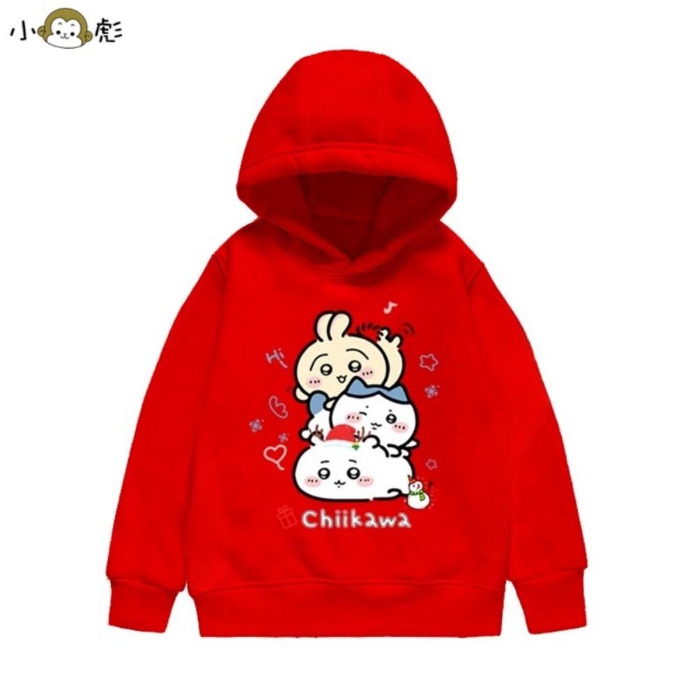 Children's Autumn and Winter Christmas Joint Jiyi Kawa Hooded Sweatshirt Printed Boys and Girls Children's Casual Pullover