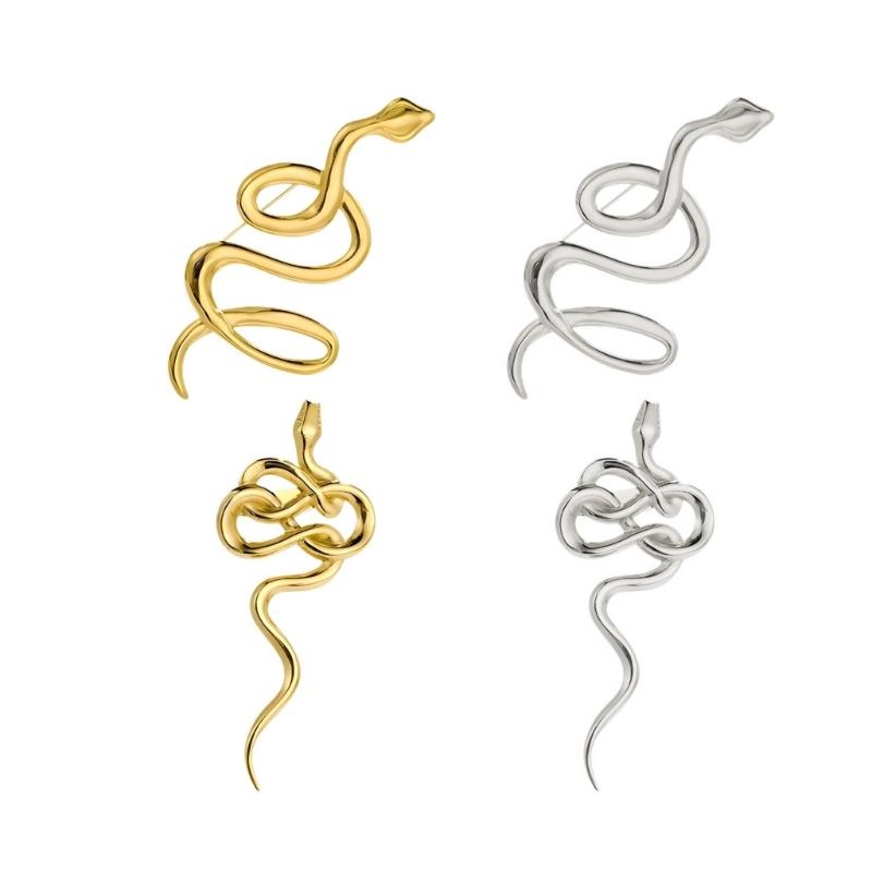 Unique Gold Snake Brooch Symbolizing Strength and Elegant Fashionable Accessory for Parties or Business Meetings