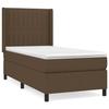 3131556 vidaXL Lit à sommier tapissier avec matelas Marron foncé 90x190 cm