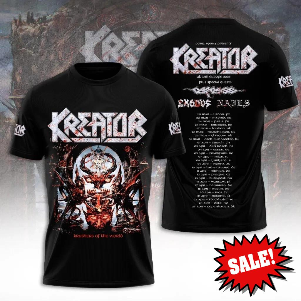 Kreator UK & Europa 2026 3D AOP Gift For Fans 3D T-Shirt US247 S