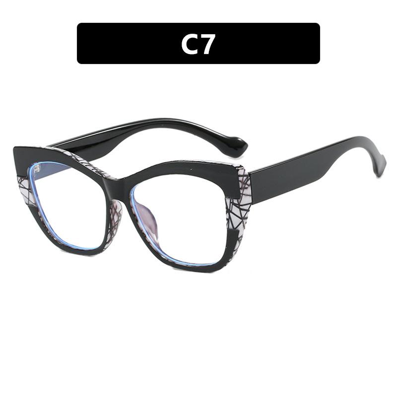 New Fashion Double Color Cat Eye Women Glasses Frame Clear Anti Blue Light Optical Leopard Eyewear