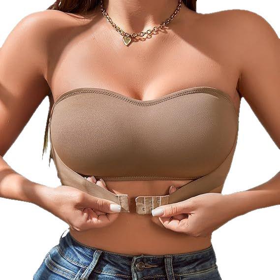 European & American Strapless Non-slip Lift Bustier: Lightweight, Breathable, Side Support, Beautiful Back Design for Small Chest