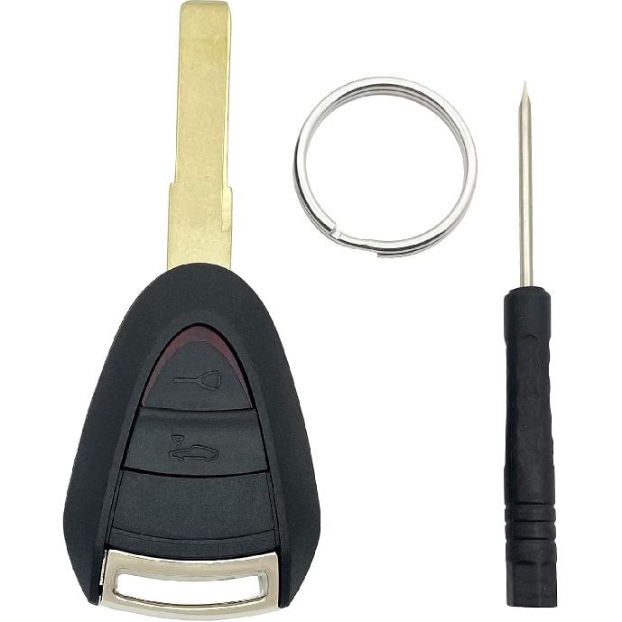Smart Key Fob Case Shell Fits for Porsche Boxster 987 Cayman 911 997 Replacement Car Key Housing Outer Cover (3 Buttons) 2 Buttons