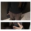 Women S Long Sleeve Slim Fit Mesh Patchwork Basic Top For Autumn Winter