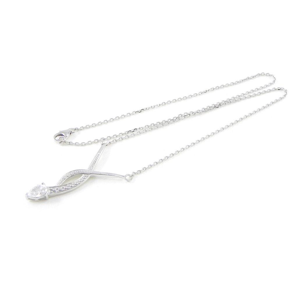 Les Trésors De Lily [D6730] - Collier Argent 'Tentation' Blanc argenté (rhodié) - 3 cm