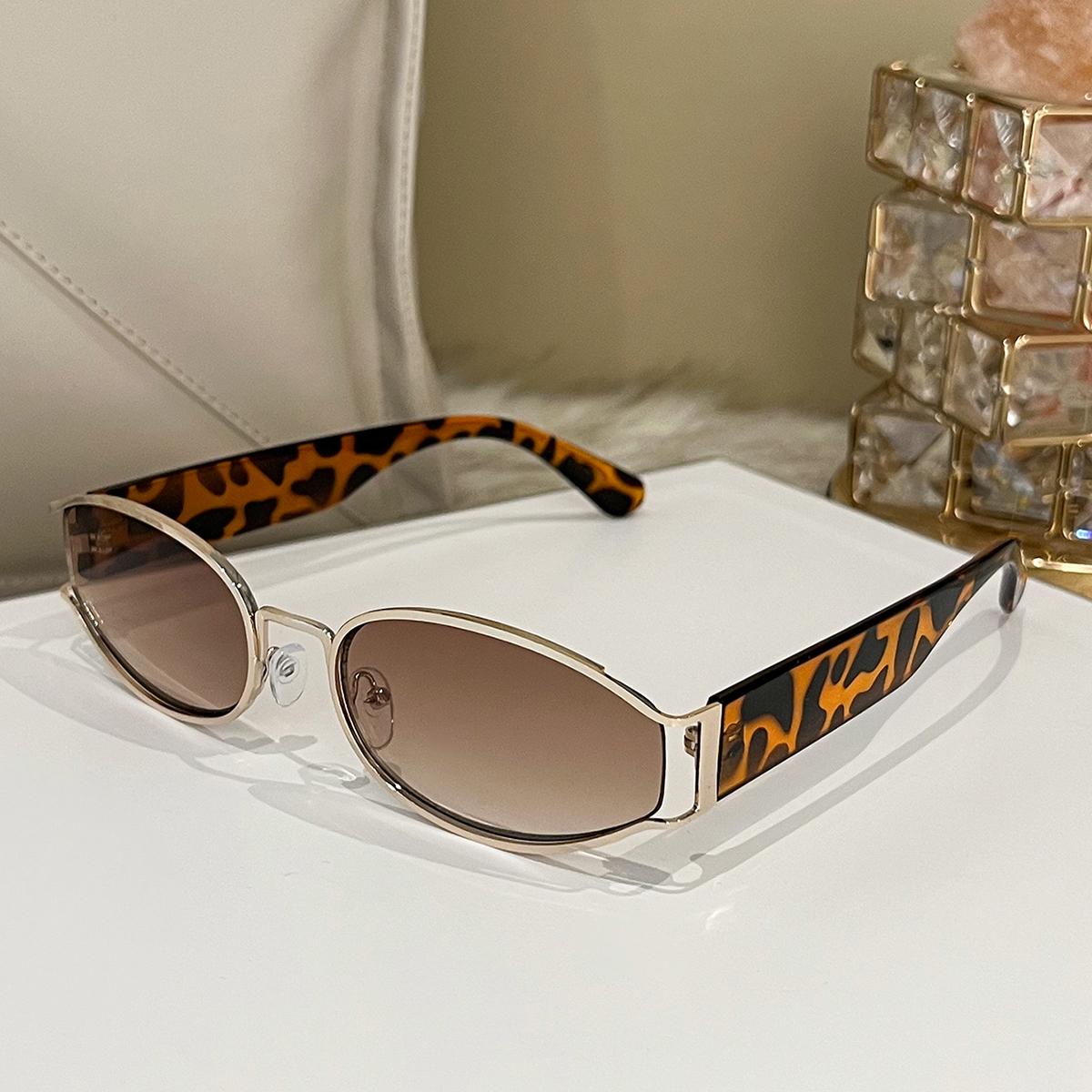 Retro European And American Style Oval Frame Color Block Fashion Glasses for Street Photography Simple And Elegant Design