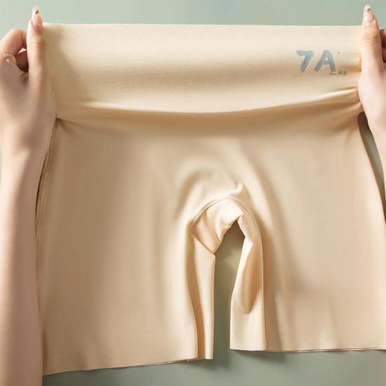 Pustende truser i is-silke for kvinner Formende shorts med høyt liv Sømløse yogabukser med magekontroll Hofteløftende