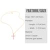 FLOLA Simple Pink Crystal Cross Necklaces for Women Gold Plated Box Chain Amulet Necklaces Christian Jewelry nkeb194