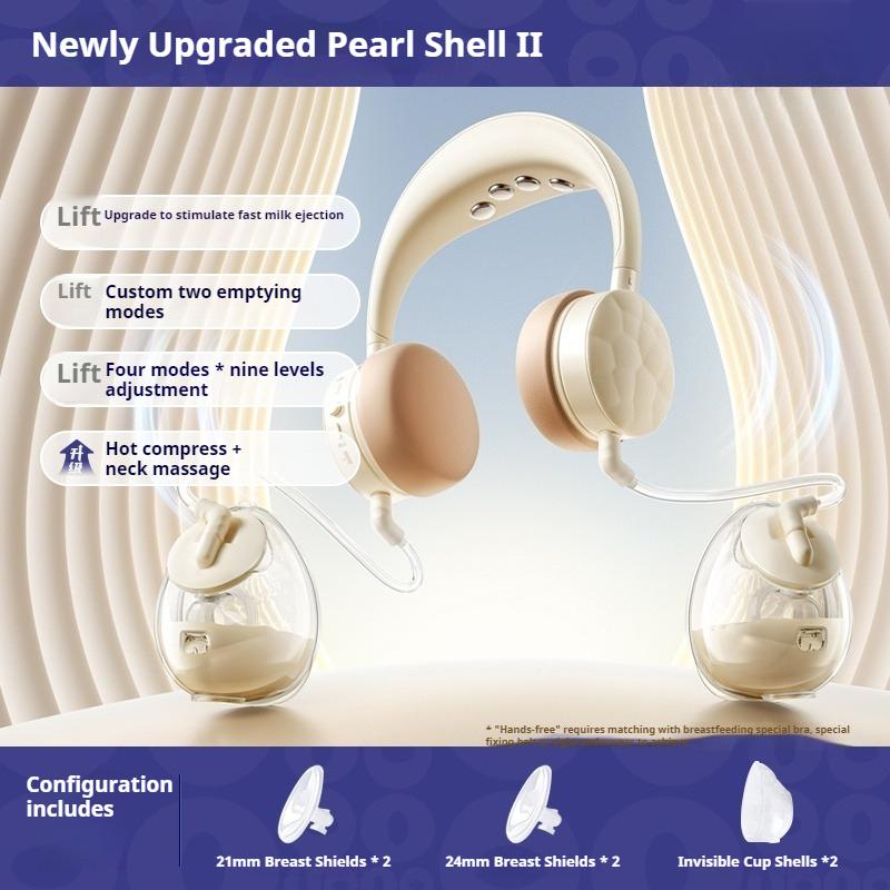 Hand-free Bilateral Electric Breast Pump Automatic Hot Compress Portable Neck Milker
