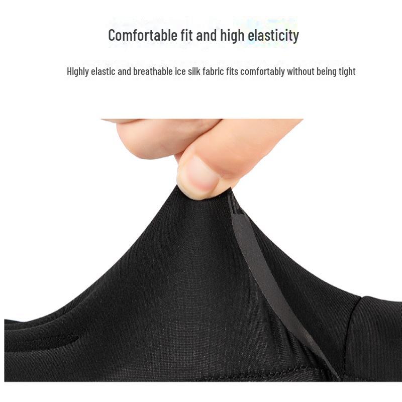 Herr sommar cykelhandskar i isilke, solskydd, halvfinger, två fingrar fria, pekskärmskompatibla