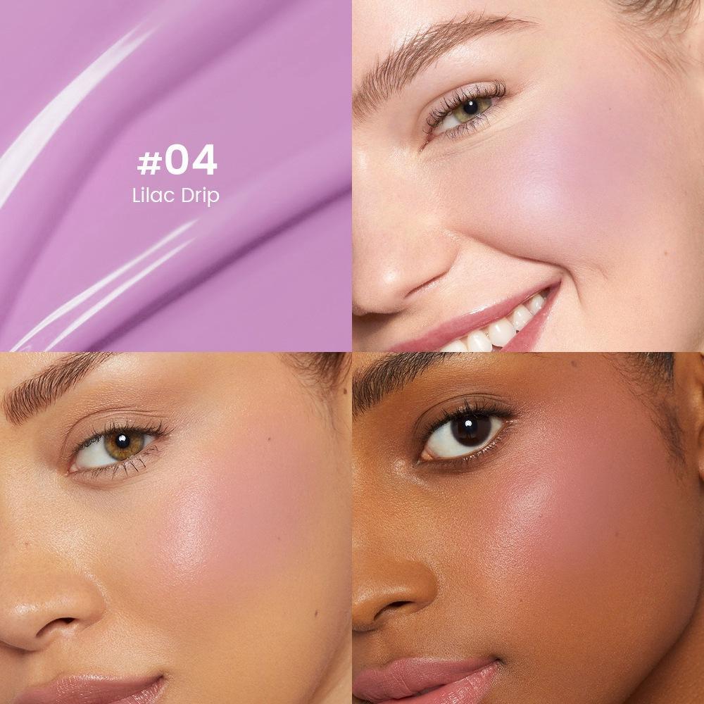 Pudaier 6 Colors Cushion Liquid Blush & Highlighter - Waterproof Long Lasting Cheek Makeup, Natural Glow Blush Palette for Face