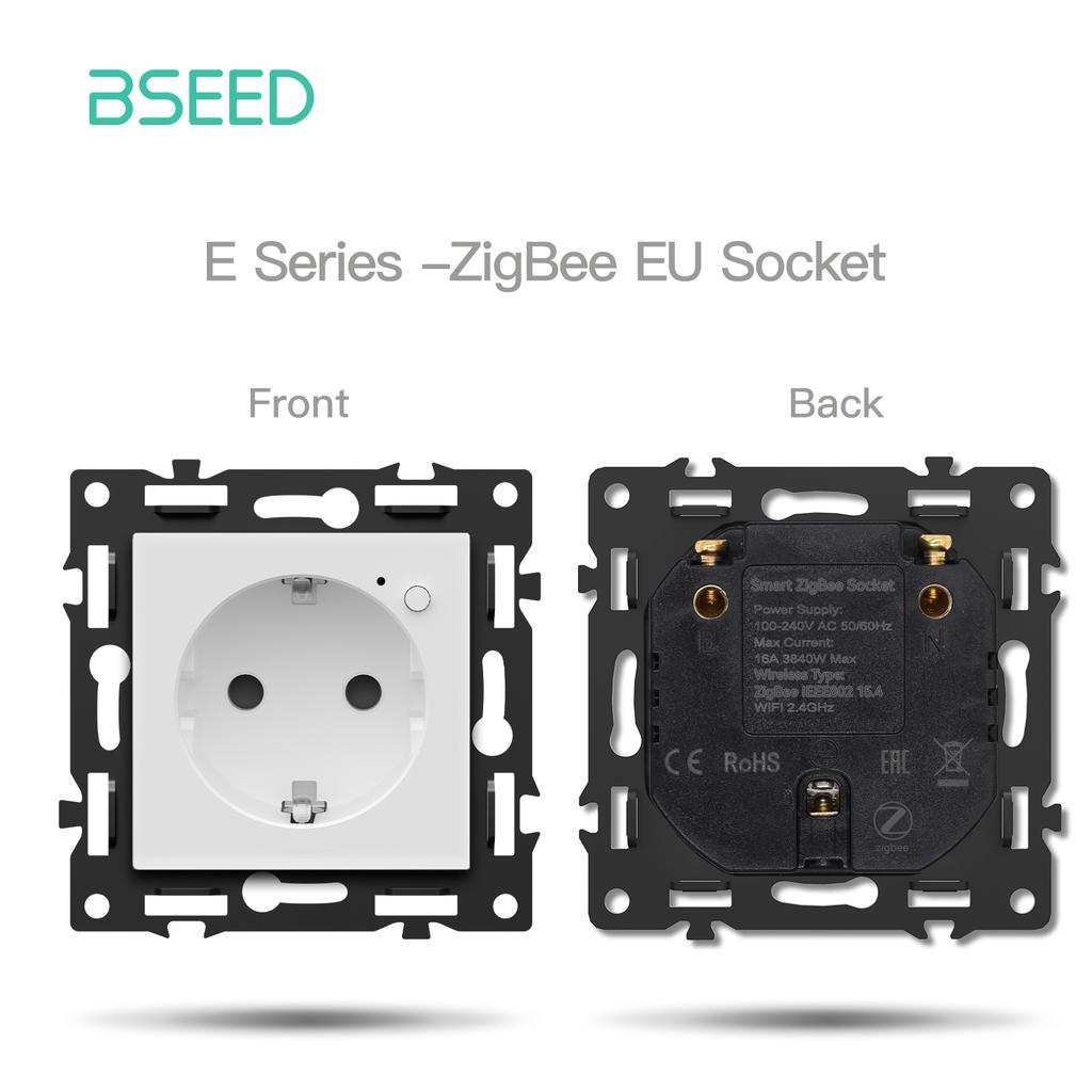 BSEED Zigbee Switches Module Glass Panel Touch Switches USB C Phone Charge Socket Port Smart Function Key EU Sockets Parts