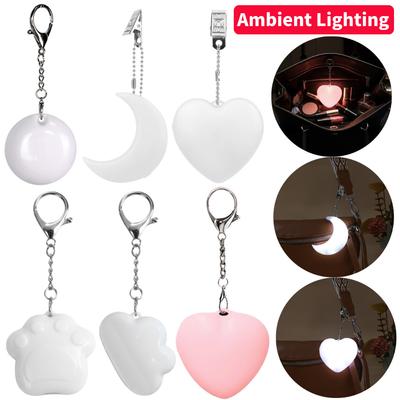 1/2/3Pcs Handbag Heart LED Light Automatic Motion Activated Heart Shaped Light Keychain Pendant Lamp for Women Bah Purse Charm