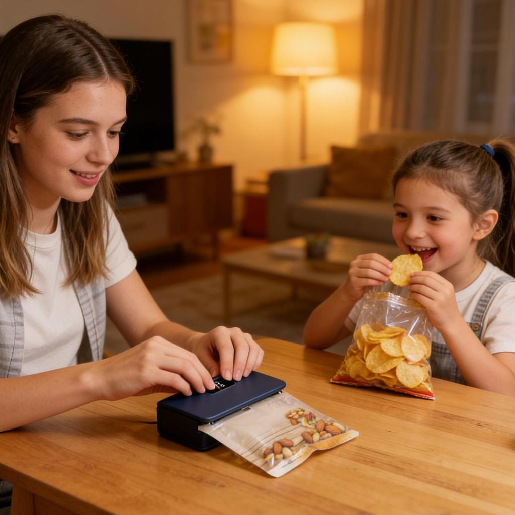 Chip Bag Resealer Fast Heating 6-level LED Display Portable Snack Bags Heat Resealer Food Saver For Freezer Meal Prep Snacks