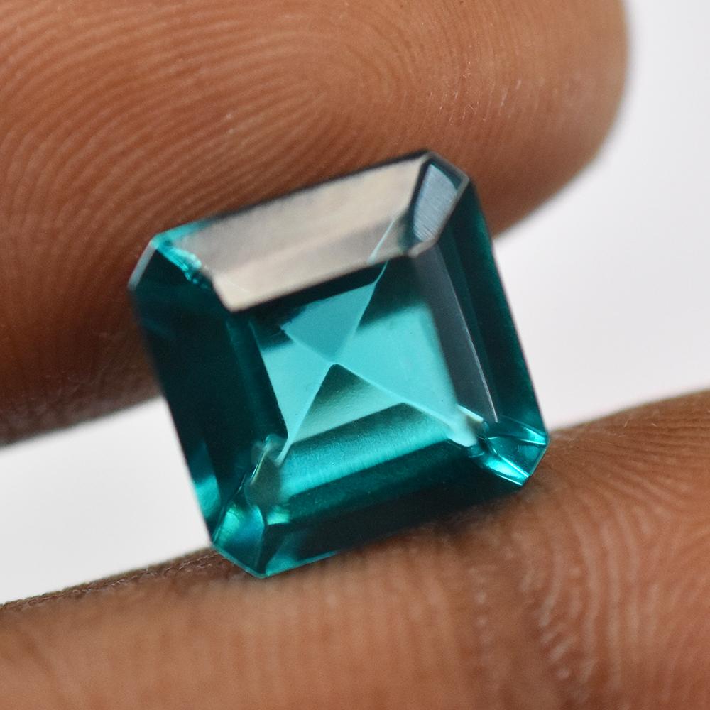 Natural Green Tourmaline 7ct Square Cut Certified Loose Gemstone