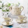 European Ceramic Retro Coffee & Tea Cup Set with Saucers