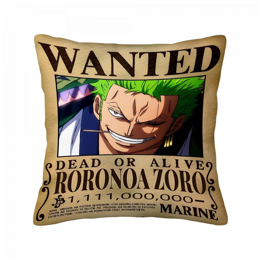 Pillow Cover With Roronoa Zoro One Piece Design Decorative Pillowcase For Anime Fans For Bedroom Sofa Living Room Home Decor