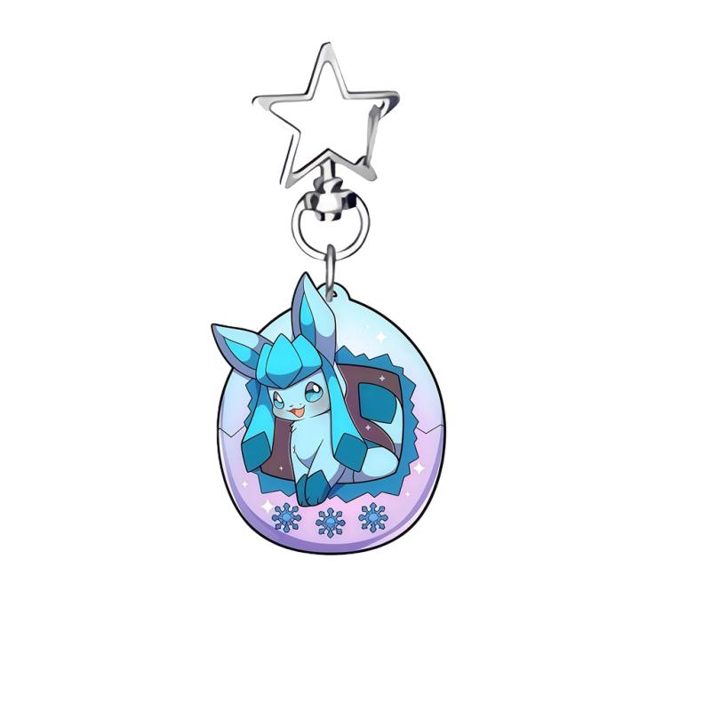 Anime Cartoons Acrylic Keychain for Mew Glaceon Sylveon Togepi Key Ring Self-Made Acrylic Key Buckle Student Backpack Pendant