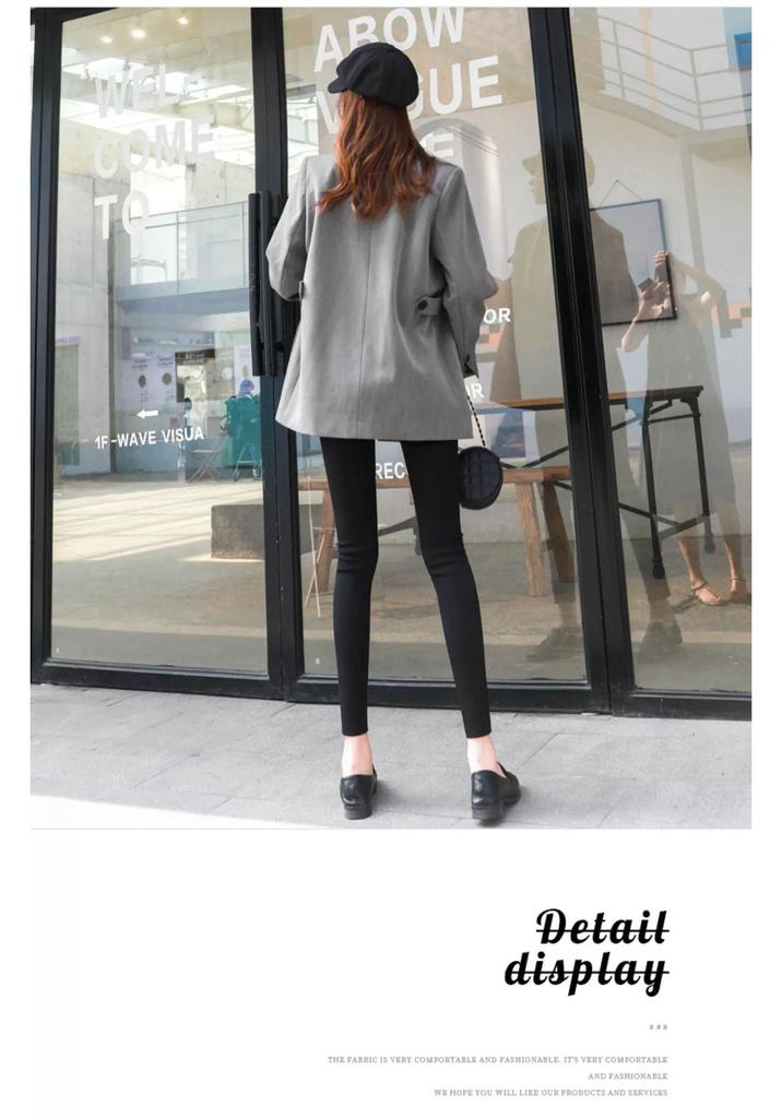 Women's Plus Velvet Thick Black Leggings: Elastic, Skinny, Pencil Pants for Spring, Autumn, Winter.