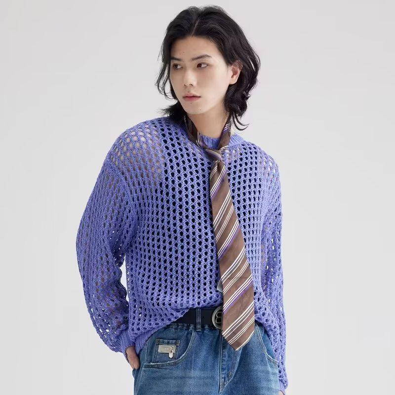 2023 Unisex Casual Hollow Design Round Neck Sweater