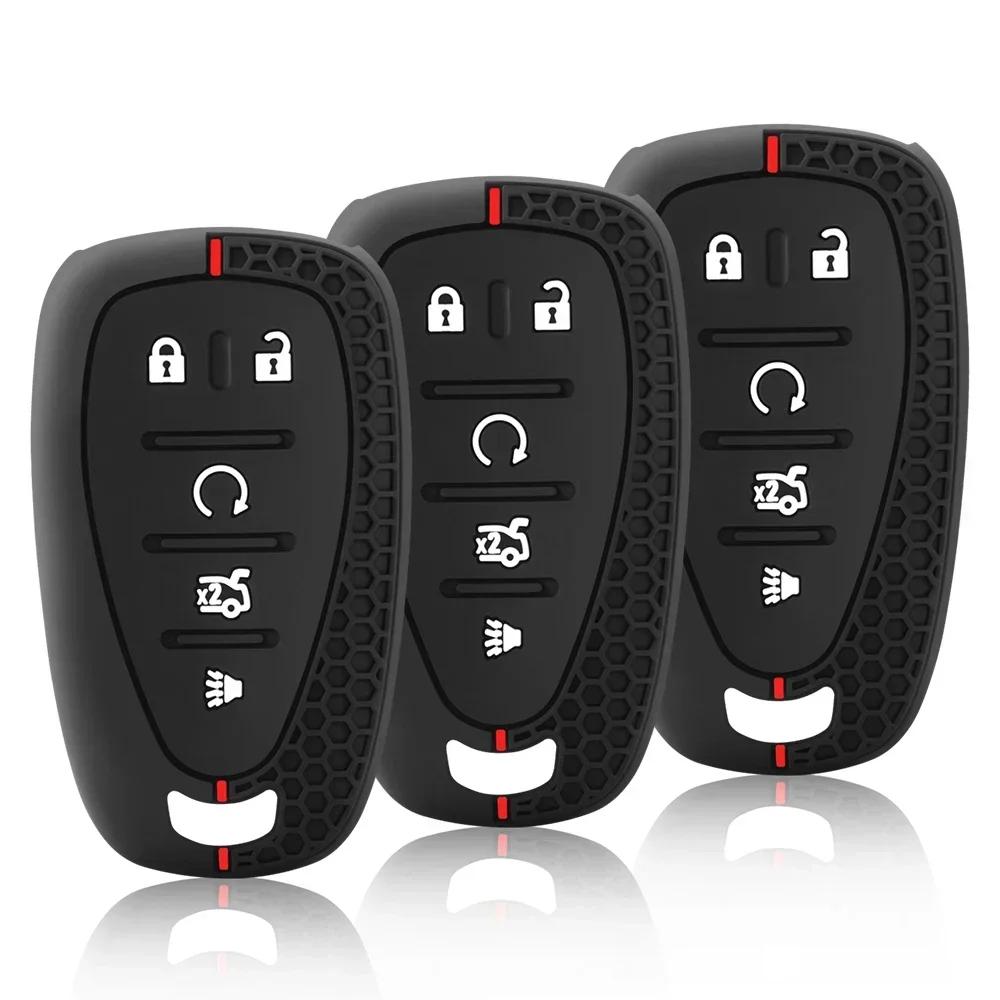 5 Button Silicone Car Key Case Cover for Chevy Chevrolet 2017 2018 2019 2020 2021 Chevy Malibu Camaro Trax Traverse So
