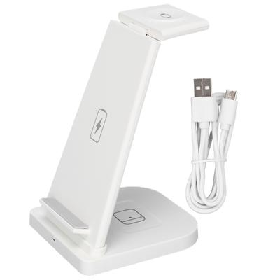 3 In 1 Wireless Charger Stand Portable Detachable Charging Station Dock for Mobile Phone Watch