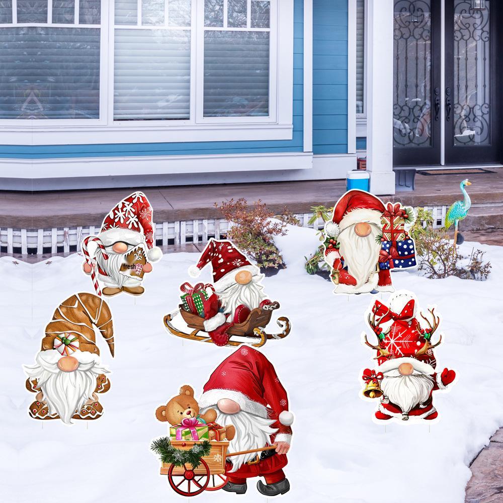 Christmas Gnome Yard Stake: Festive Outdoor Decoration for Party or Garden
