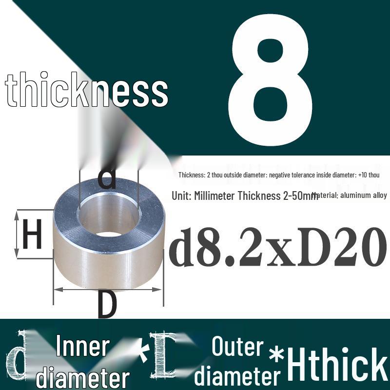 Außen-Ø 20mm Aluminiumlegierung Flache Unterlegscheibe Abstandshalter mit M6/M8/M10/M12 Innenloch - Metallwellenbuchse Isoliersäule.