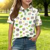 Children's Casual Short Sleeve Polo Shirt with Animal Print Lightweight Comfortable Soft Fabric Kids Summer Top
