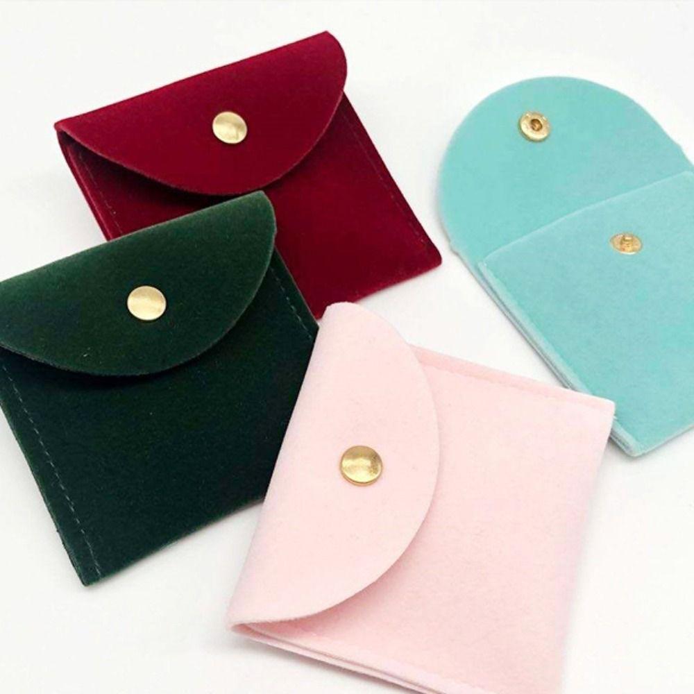 Corner Buckle Multifunctional Simple Women Jewelry Bag Velvet Storage Bag Necklace Jewelry Case