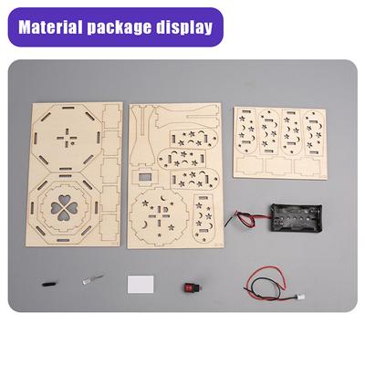 Wood Craft Kit Colorful Small Table Lamp Diy Science Building Projects 3D Wooden Puzzles Assembly Model Set Educational Toys
