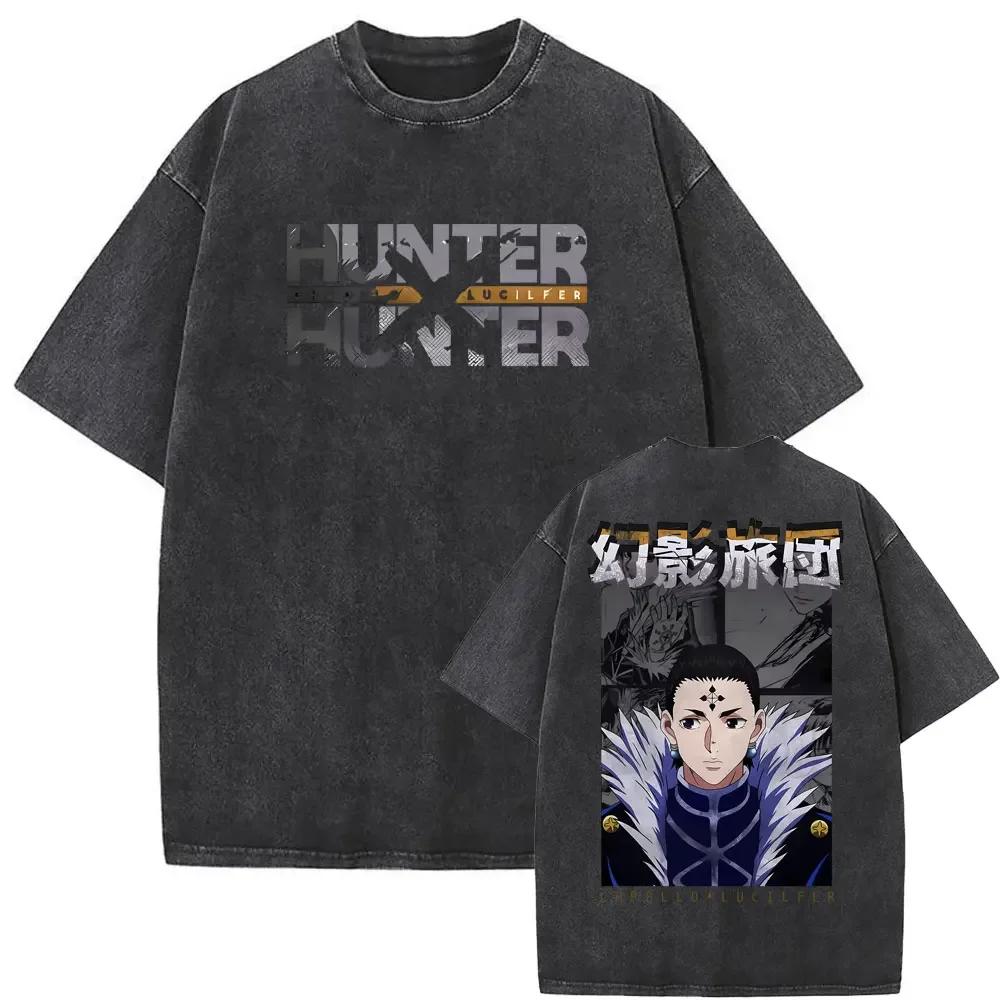 Killua Zoldyck Hunter X Hunter Graphic T-shirt Harajuku Washed T-shirts Men Women Cotton Casual Oversized Short Sleeve T Shirts