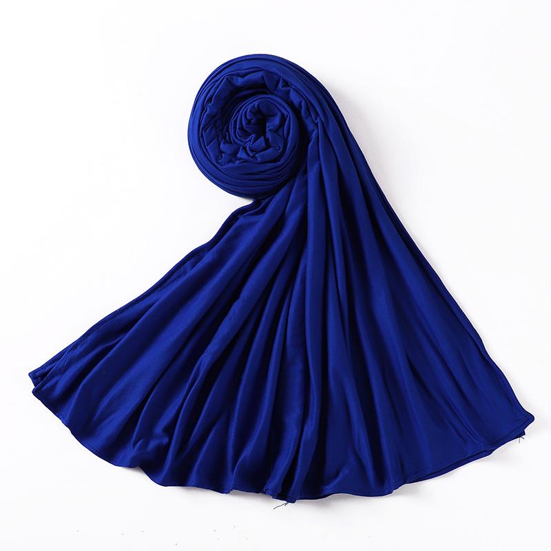 Muslim Plain Cotton Jersey Hijab Scarf Solid Color With Good Stitch Stretchy Soft Turban Head Wraps Shawl Foulard Femme
