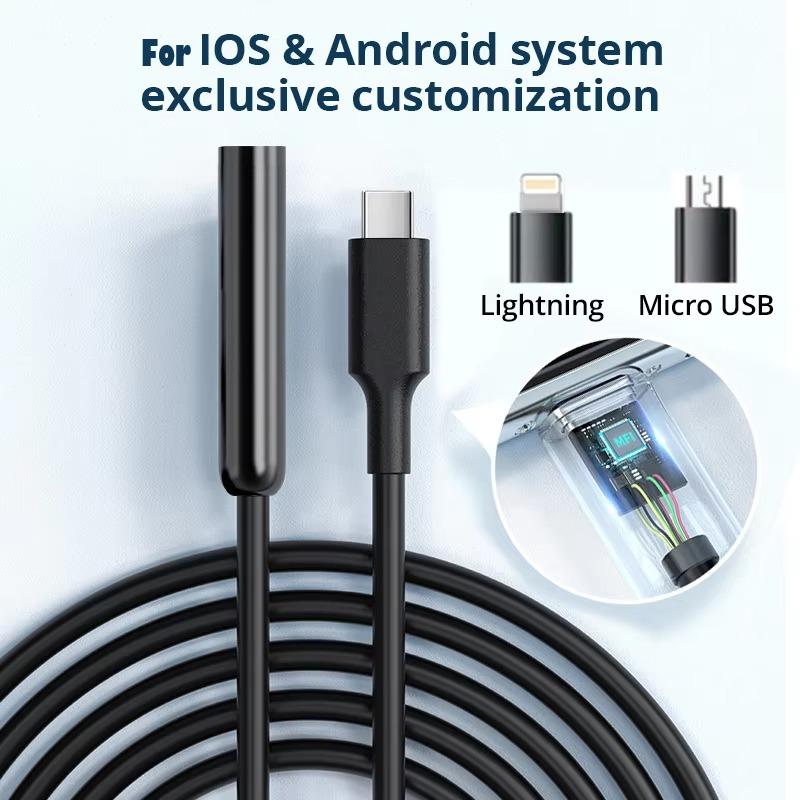 Type-c 8mm Endoscope Scope Camera 1m 2m 3.5m 5m for Car Scenarios Endoscope Cadmera with 6 Led Lights Ideal for Car Engines