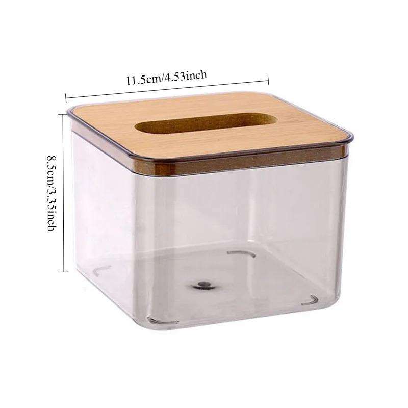 Decorative Transparent Tissue Box Cover Holder Multifunctional Storage Organizer for Home Office Simple Practical Tissue Case