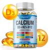 Calcium D3 K2 B12 Softgels 120 Count — Bone Health, Daily Wellness, Mineral Support