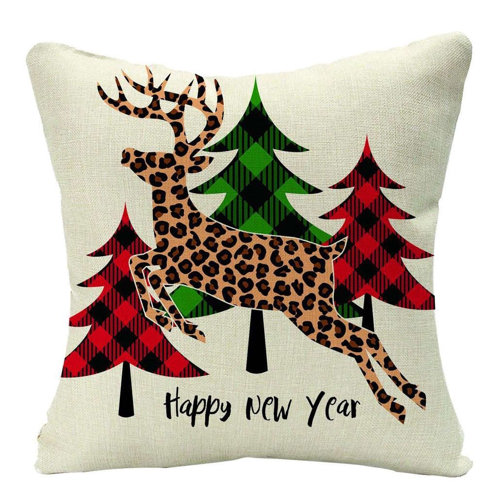 New Christmas Pillow, Linen Waist Pillow Case, Festive Home Sofa Decoration Pillow Cushion Cover