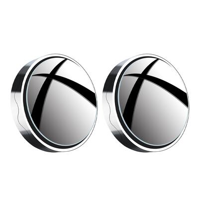 2 Stück Auto-Saugnapfhalterung, Hilfsrückspiegel, 360 Grad drehbar, Weitwinkel, runder Rahmen, Toter-Winkel-Spiegel