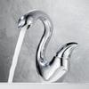 Gold Creative Swan Basin Faucet, Solid Brass Bathroom Vanity Sink Faucet, Hot and Cold Water Faucet, Gunmetal Gray