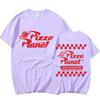 Pizza Planet Print Graphic T Shirt Summer Unisex Fashion Oversized T-shirt Unisex 100% Cotton Short Sleeve T Shirts Tops Streetwear