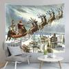 Cartoon Elk Home Decor Tapestry Cute Christmas Art Wall Hanging Living Room Bedroom Dorm Wall Decor Backdrop Cloth