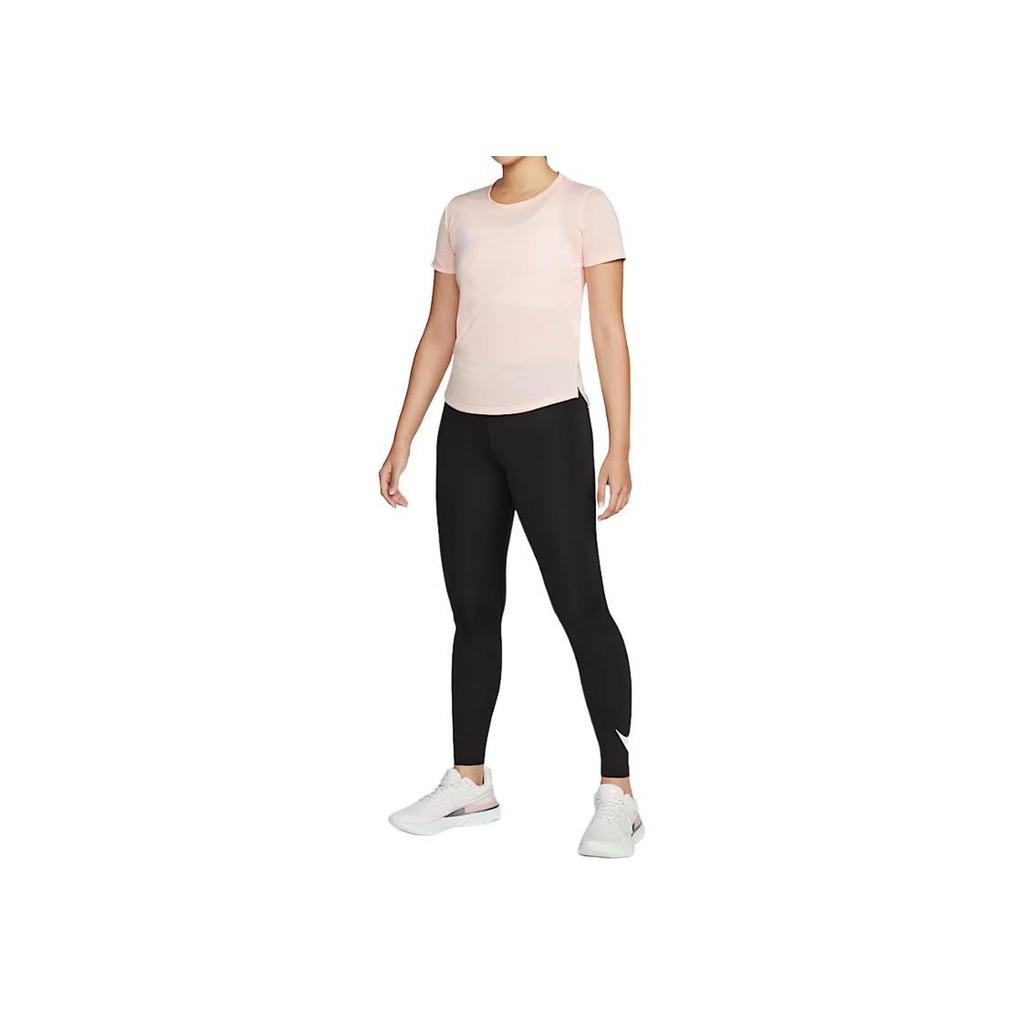 Nike Swoosh Run Solid Color Running Short Sleeve T-Shirt Women Tops Light-Pink DM7778-610