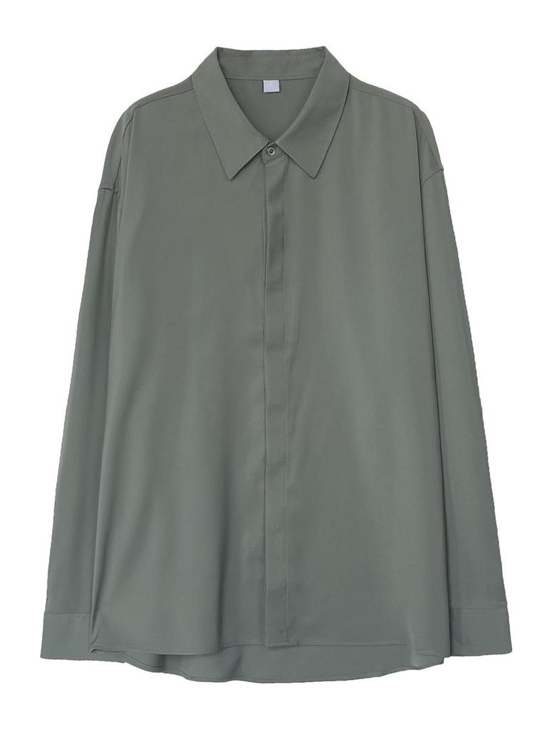 Herren Koreanischer Stil Locker Langärmlig Bügelfrei Drapierhemd - Einfarbig, Trendiges Frühlings- & Herbstoberteil