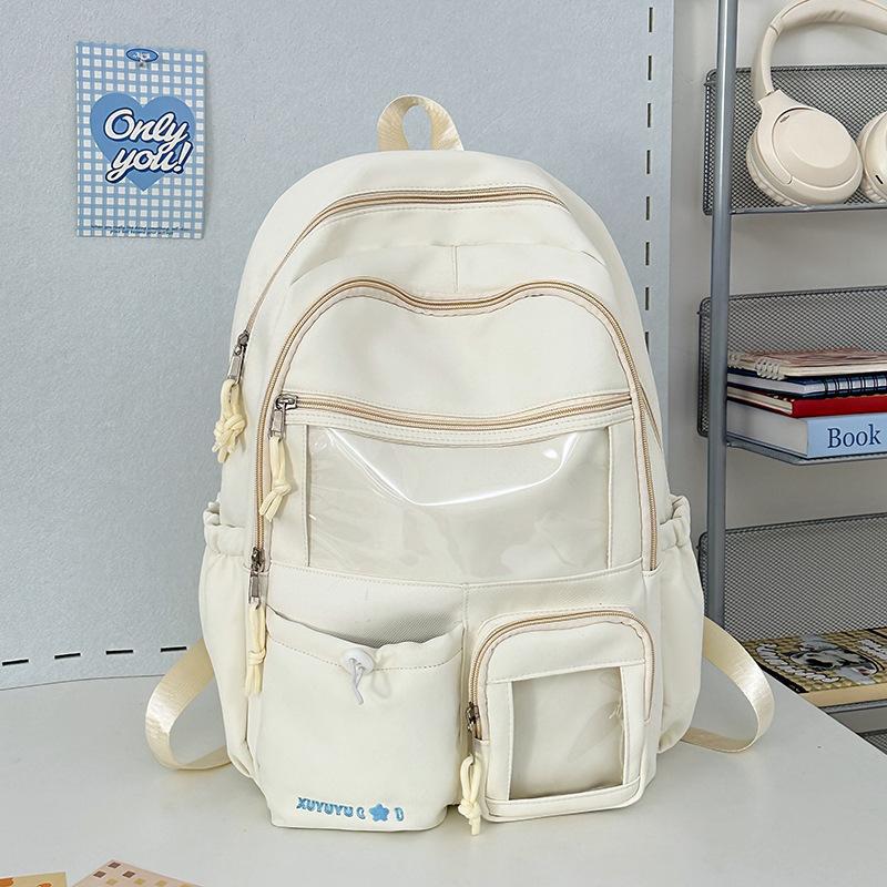 Schoolbag Japanese ins schoolbag large capacity high value fashion versatile transparent pain bag junior high school high school student backpack
