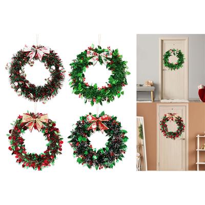 Handmade Christmas Wreath Door Hanging Cheerful Christmas Wreath with Greenery and Berries To Brighten Up Your Home