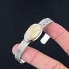 Anniversary Gift For Her Natural Fossil Coral Bangle Adjustable 925 Silver