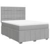 Box Spring Bed with Mattress Light Grey 140 x 190 cm Fabric