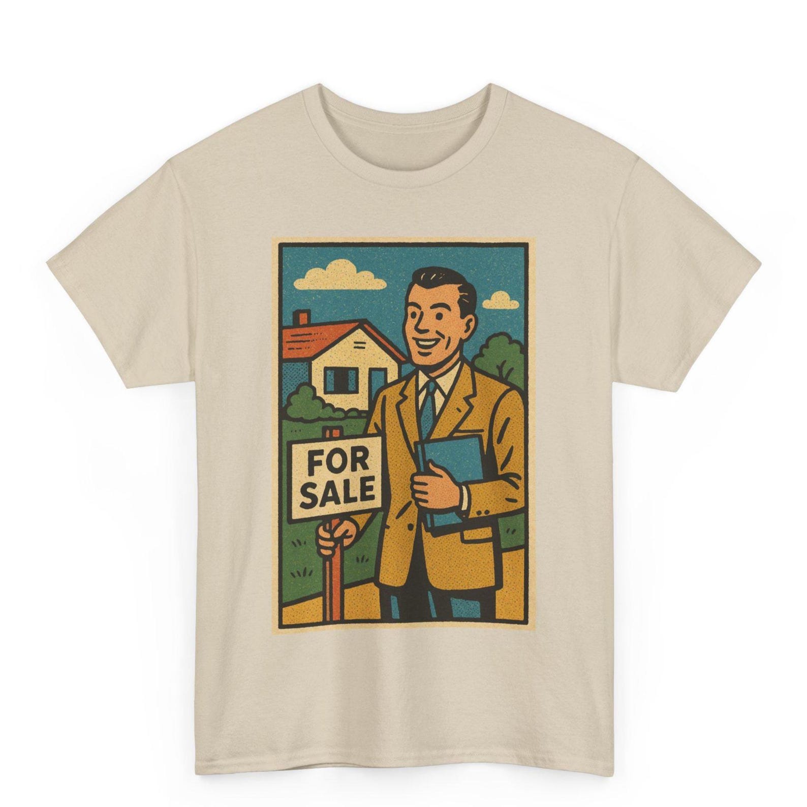Retro Comic Realtor T-Shirt: Bold Real Estate Agent Gift S